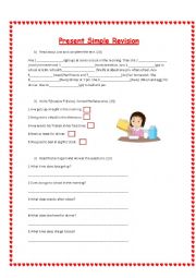 English Worksheet: Present Simple Revision 