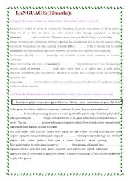 English Worksheet: language tasks