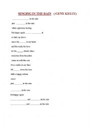 English Worksheet: Singing in the rain