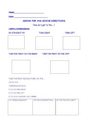 English Worksheet: Giving directions
