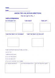 English Worksheet: Giving directions