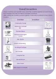 English Worksheet: Great Inventors