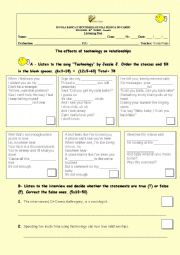 English Worksheet: Listening activity about 