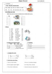 English Worksheet: simple present