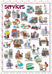 English Worksheet: Services (Picture Dictionary)