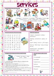 English Worksheet: Services (Vocabulary Exercises)