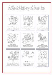 English Worksheet: A Short History of America