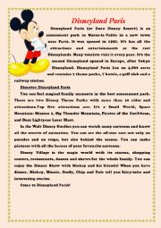 English Worksheet: Disneyland