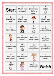 English Worksheet: Speaking board