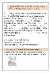 English Worksheet: Present Simple vs Present Continuous