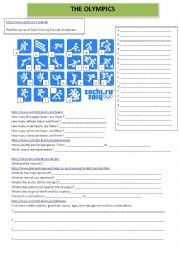 English Worksheet: WEBQUEST on the Sochi Olympic Games