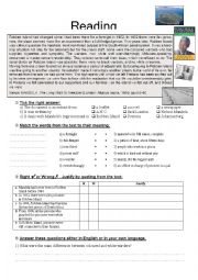 English Worksheet: Mandela: Reading Comprehension