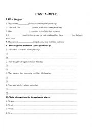 English Worksheet: Past Simple 