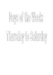 English Worksheet: Days of the Week flash cards: The Very Hungry Caterpillar Thursday to Saturday