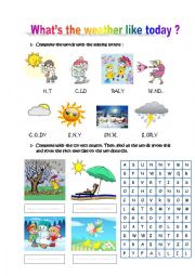 English Worksheet: Whts the weather like?