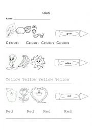 English Worksheet: COLORS