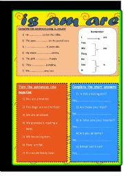 English Worksheet: verb to be