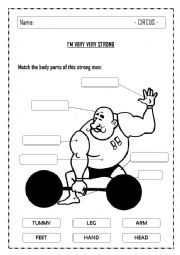 English Worksheet: Match body parts