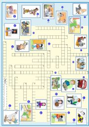 English Worksheet: Daily Routine Crisscross Puzzle