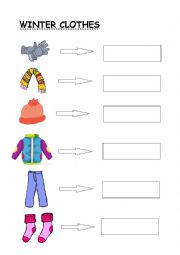 English Worksheet: winter clothes