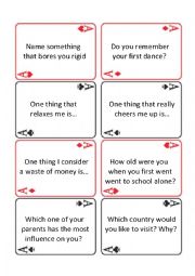 English Worksheet: Lets talk - Activity cards