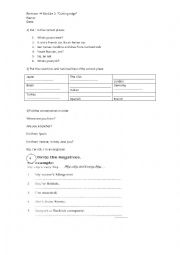 English Worksheet: Revision present simple- nationalities