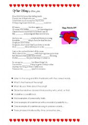 English Worksheet: Elton Johns Your Song