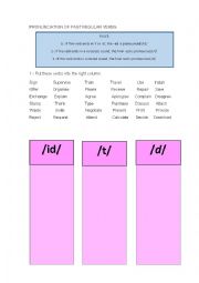 English Worksheet: pronunciation regular past verbs