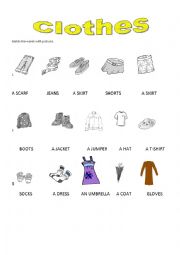 English Worksheet: CLOTHES