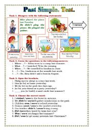 English Worksheet: Past Simple. Test