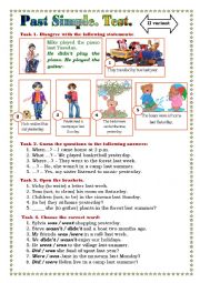 English Worksheet: Past Simple. Test (II variant)