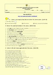 English Worksheet: Listening test on 