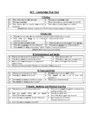 English Worksheet: KET ANSWERING QUESTIONS PRACTICE