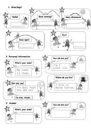 English Worksheet: Greetings and personal info