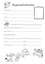 English Worksheet: Personal Information