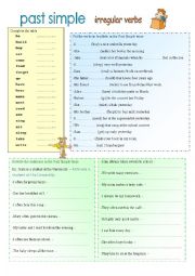 English Worksheet: Past SImple irregular verbs