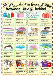 English Worksheet: Prepositions of palce