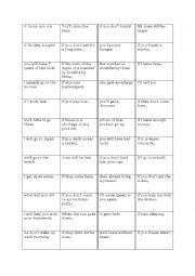 English Worksheet: Conditionals type 0 and 1 dominoes puzzle
