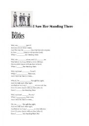 English Worksheet: I Saw Her Standing There - past simple