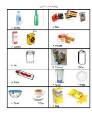 English Worksheet: Containers