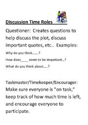 Discussion of Fiction Text Roles