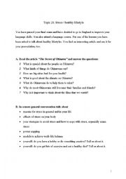 English Worksheet: Stress & lifestyle