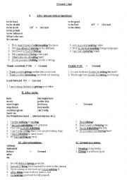 English Worksheet: Gerund theory