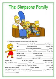 English Worksheet: The Simpsons Family