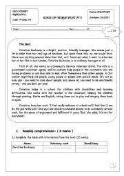 English Worksheet: full term test 3 grade 9
