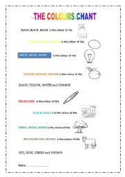 English Worksheet: COLOURS CHANT 