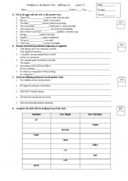 English Worksheet: passive voice