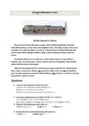 English Worksheet: The Queens house ! (Copmrehension Test)