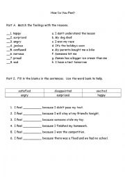 English Worksheet: How do you feel? (feeling and Illness)