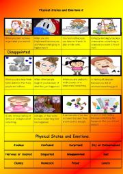 English Worksheet:    Physical States and Emotions Part 2 of 4